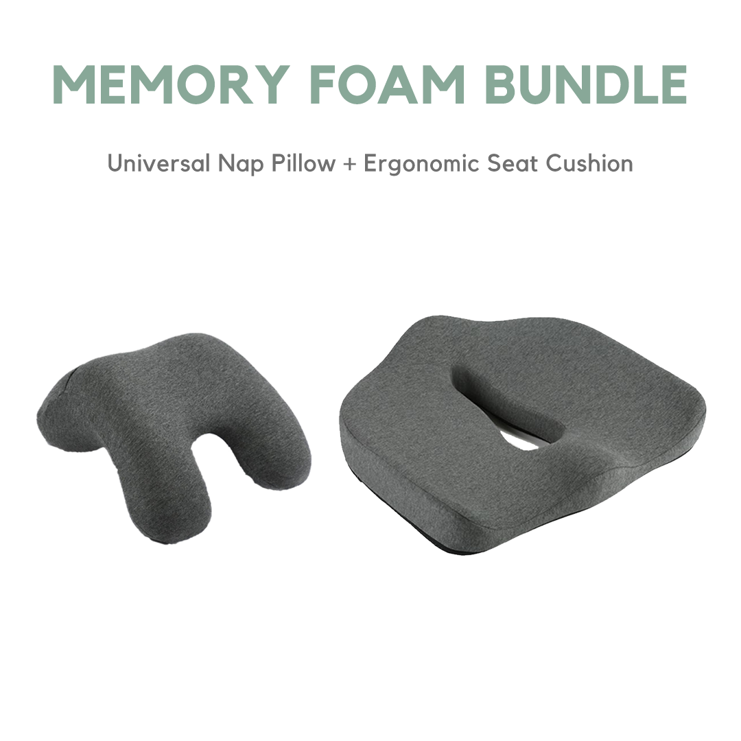 Memory Foam Bundle (Nap Pillow + Seat Cushion)